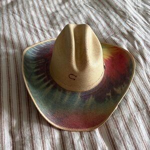 Charlie Horse Genuine Mexican Palm To Dye For Tie Dye Straw Hat 7 1/4 58 cowboy